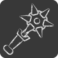 Icon Mace. related to Weapons symbol. chalk Style. simple design editable. simple illustration vector