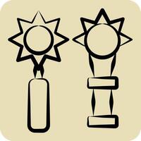 Icon Mace. related to Medieval symbol. hand drawn style. simple design editable. simple illustration vector