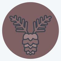 Icon Pine. related to Hipster symbol. color mate style. simple design editable. simple illustration vector