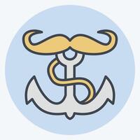 Icon Anchor. related to Hipster symbol. color mate style. simple design editable. simple illustration vector