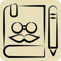 Icon Notebook. related to Hipster symbol. hand drawn style. simple design editable. simple illustration vector