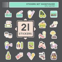 Sticker Set Shoemaker. related to Shoes symbol. simple design editable. simple illustration vector