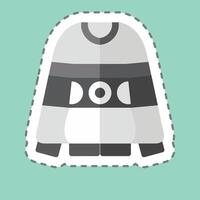 Sticker line cut Sweater. related to Hipster symbol. simple design editable. simple illustration vector