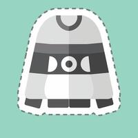 Sticker line cut Sweater. related to Hipster symbol. simple design editable. simple illustration vector