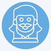 Icon Mustache. related to Hipster symbol. blue eyes style. simple design editable. simple illustration vector