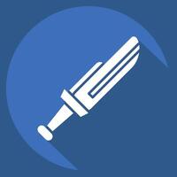 Icon Dagger. related to Weapons symbol. long shadow style. simple design editable. simple illustration vector