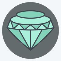 Icon Diamond. related to Hipster symbol. color mate style. simple design editable. simple illustration vector