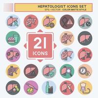 Icon Set Hepatologist. related to Health symbol. color mate style. simple design editable. simple illustration vector