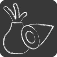 Icon Onion. related to Vegan symbol. chalk Style. simple design editable. simple illustration vector