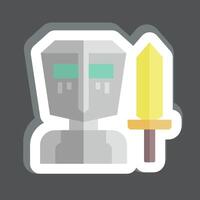 Sticker Sword. related to Medieval symbol. simple design editable. simple illustration vector