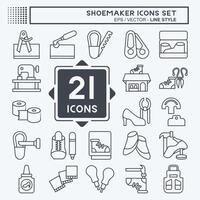 Icon Set Shoemaker. related to Shoes symbol. line style. simple design editable. simple illustration vector