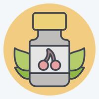 Icon Vitamins. related to Vegan symbol. color mate style. simple design editable. simple illustration vector