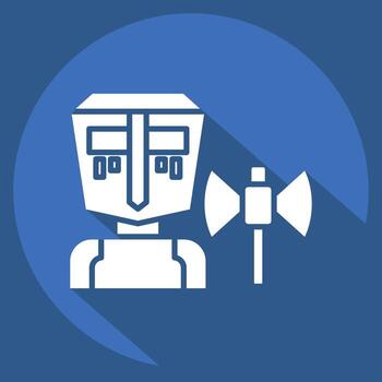 Icon Axe. related to Medieval symbol. long shadow style. simple design editable. simple illustration vector