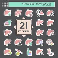 Sticker Set Hepatologist. related to Health symbol. simple design editable. simple illustration vector