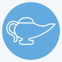 Icon Magic Lamp. related to Magic symbol. blue eyes style. simple design editable. simple illustration vector