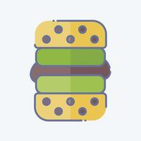 Icon Vegan Burger. related to Vegan symbol. doodle style. simple design editable. simple illustration vector