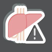 Sticker Liver Problem. related to Hepatologist symbol. simple design editable. simple illustration vector