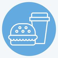 Icon Fast Food. related to Hepatologist symbol. blue eyes style. simple design editable. simple illustration vector