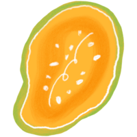 AI generated a half of a mango on a transparent background png