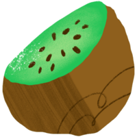 AI generated a slice of green kiwi fruit on a transparent background png