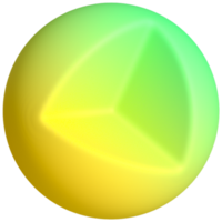 AI generated a yellow and green sphere with a triangle on it png