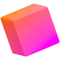 ai generado un rosado y naranja cubo en un transparente antecedentes png