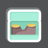 Sticker Shoebox. related to Shoemaker symbol. simple design editable. simple illustration vector