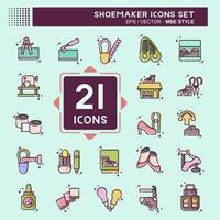 Icon Set Shoemaker. related to Shoes symbol. MBE style. simple design editable. simple illustration vector