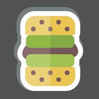 Sticker Vegan Burger. related to Vegan symbol. simple design editable. simple illustration vector