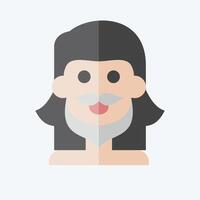 Icon Mustache. related to Hipster symbol. flat style. simple design editable. simple illustration vector