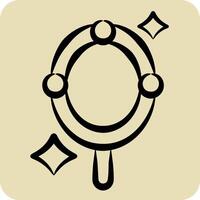 Icon Magic Mirror. related to Magic symbol. hand drawn style. simple design editable. simple illustration vector