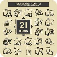 Icon Set Hepatologist. related to Health symbol. hand drawn style. simple design editable. simple illustration vector