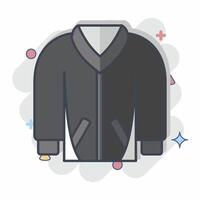 Icon Jacket. related to Hipster symbol. comic style. simple design editable. simple illustration vector
