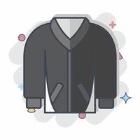 Icon Jacket. related to Hipster symbol. comic style. simple design editable. simple illustration vector