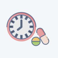 Icon Medication Timing. related to Hepatologist symbol. doodle style. simple design editable. simple illustration vector