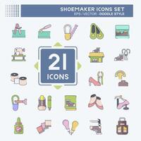 Icon Set Shoemaker. related to Shoes symbol. doodle style. simple design editable. simple illustration vector