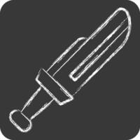 Icon Dagger. related to Weapons symbol. chalk Style. simple design editable. simple illustration vector