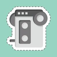 Sticker line cut Walkman. related to Hipster symbol. simple design editable. simple illustration vector