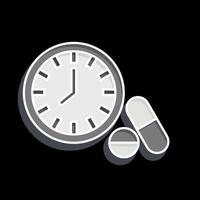 Icon Medication Timing. related to Hepatologist symbol. glossy style. simple design editable. simple illustration vector