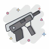 Icon Submachine Gun. related to Weapons symbol. comic style. simple design editable. simple illustration vector