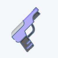 Icon Handgun. related to Weapons symbol. doodle style. simple design editable. simple illustration vector