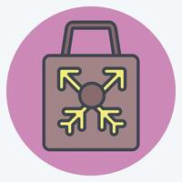 Icon Shopping Bag. related to Hipster symbol. color mate style. simple design editable. simple illustration vector
