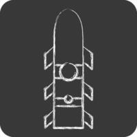 Icon Rocket. related to Weapons symbol. chalk Style. simple design editable. simple illustration vector