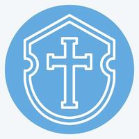 Icon Shield. related to Medieval symbol. blue eyes style. simple design editable. simple illustration vector