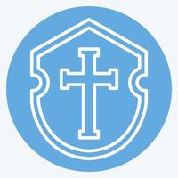 Icon Shield. related to Medieval symbol. blue eyes style. simple design editable. simple illustration vector