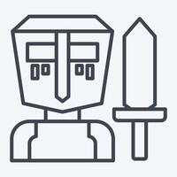 Icon Sword. related to Medieval symbol. line style. simple design editable. simple illustration vector