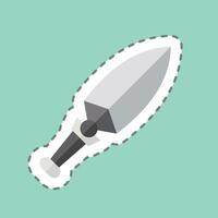 Sticker line cut Kunai. related to Weapons symbol. simple design editable. simple illustration vector