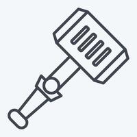 Icon Hammer. related to Weapons symbol. line style. simple design editable. simple illustration vector