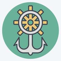 Icon Rudder. related to Hipster symbol. color mate style. simple design editable. simple illustration vector