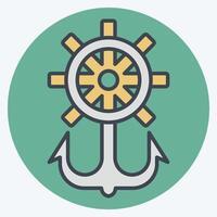 Icon Rudder. related to Hipster symbol. color mate style. simple design editable. simple illustration vector